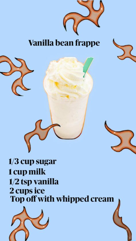 This is the copycat recipe from Starbuck’s Vanilla bean frappe recipe!! Enjoy ✨🩵👇 Vanilla Bean Frappe Recipe, Vanilla Bean Frappe, Fun Drink Recipe, Starbucks Vanilla, Frappe Recipe, Starbucks Drinks Diy, Iced Starbucks Drinks, Starbucks Drinks Recipes, Homemade Drinks