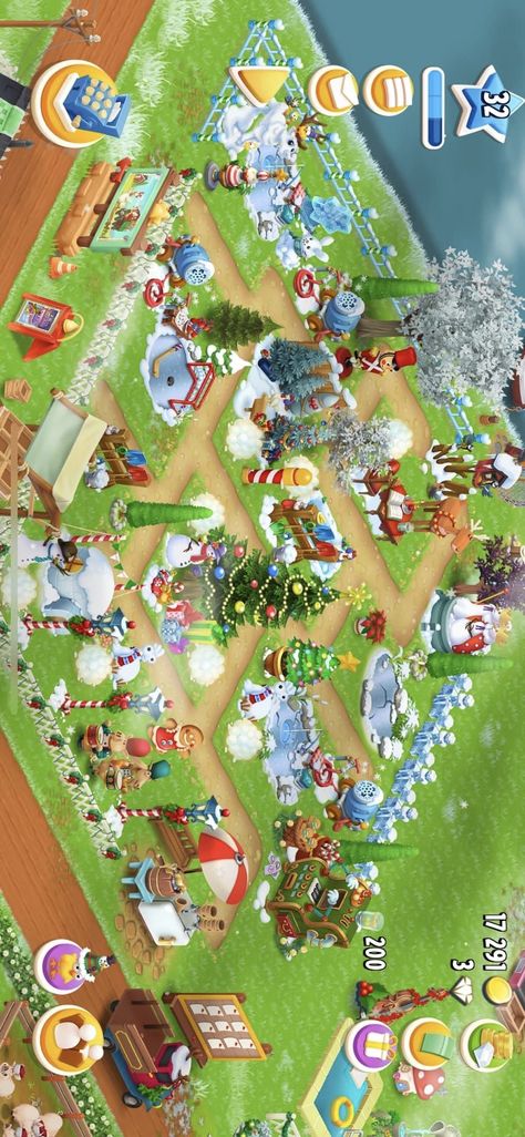 Hay Day Christmas Design, Hayday Decoration Ideas, Hayday Farm Design, Farm Layout, Xmas Theme, Christmas Layouts, Hay Day, Farm Design, Design Room