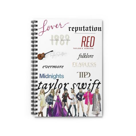 T-Swiftie spiral notebook. #taylorswift #taylor_swift #taylornation #taylornation13 Red Taylor, School Notes, Paper Paper, Blank Book, Journal Notebook, Spiral Notebook, Book Journal, Back Cover, Paper Weights