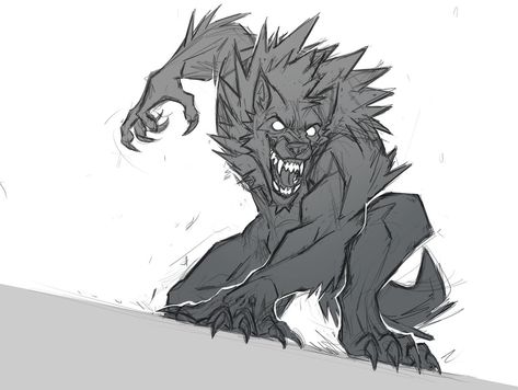 Werewolf Drawing, Werewolf Aesthetic, Werewolf Art, Canine Art, Creature Drawings, Mythical Creatures Art, Monster Design, Creature Concept Art, Wolf Art