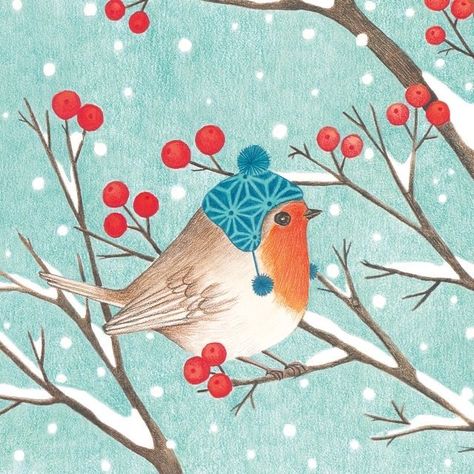 Winter Birds Painting, Birds In Winter, Winter Art Lesson, Christmas Birds, Winter Birds, Winter Illustration, Kids Art Class, Christmas Card Art, Winter Bird