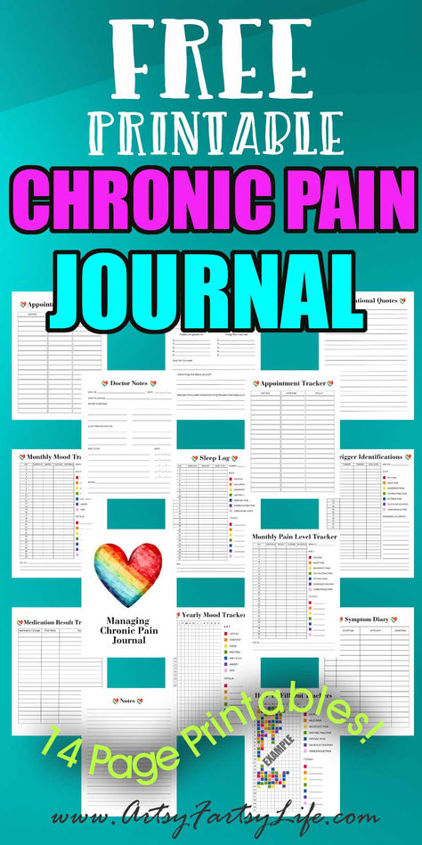 Chronic Pain Journal - Free Printable! Chronic Illness Journal, Project Binder, Pain Journal, Symptom Journal, Autoimmune Disease Symptoms, Medical Symptoms, Chronic Disease Management, Chronic Back Pain, Medical Journal