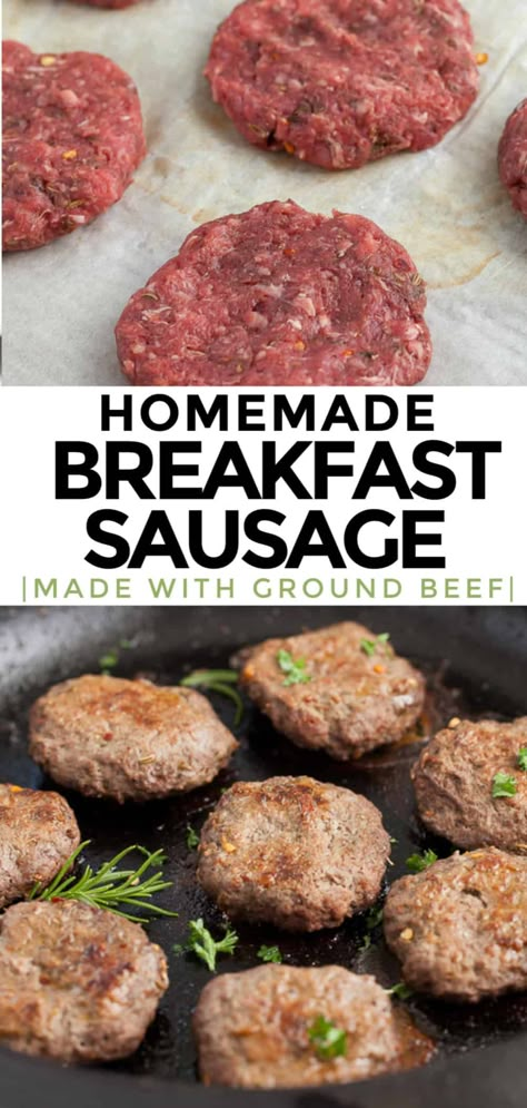 Breakfast Ideas Ground Beef, Breakfast Ground Beef Recipes, Breakfast Ideas With Ground Beef, Ground Beef Recipes Breakfast, Sausage Patty Recipes, Breakfast Ground Beef, Ground Beef Breakfast Recipes, Beef Breakfast Recipes, Beef Breakfast Sausage