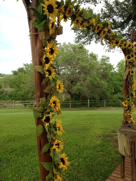 Wedding Arch Sunflowers, Sunflower Bridesmaid Dresses, Country Sunflower Wedding, Sunflower Bridesmaid, Sunflower Wedding Ideas, Wedding Sunflowers, Diy Wedding Arch, Sunflower Centerpieces, Sunflower Images