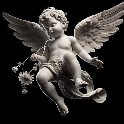 angel baby statue, cinema 4d, extremely realistic, with flower. flying angel - Image Creator from Microsoft Designer Flying Cherub Tattoo, Angel Statue Drawing, Angel Sculpture Statues, Angel Baby Statue, Baby Angel Statue, Flying Cherub, Greek Angel, Angel Tattoo Ideas, Angel Sculpture Art