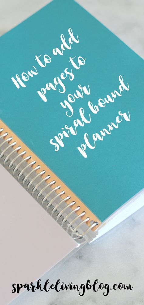 How to add pages to a spiral bound planner. Sparkle Crafts, Notebook Holder, Diy Planner Notebook, Spiral Planners, My Planner, Creative Planner, Spiral Notebook Covers, Planner Art, Hourly Planner