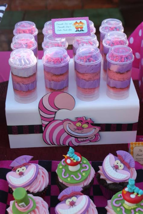 Alice In Wonderland   Mad Tea Party Baby Shower Party Ideas | Photo 11 of 27 Mad Hatter Tea Party Desserts, Alice In Wonderland Jello Shots, Alice Wonderland Bakery Party, Wonderland Party Food, Candy Wonderland Party Ideas, Tea Cake Ideas, Alice In Wonderland Bakery Party Ideas, Alice In Wonderland Cake Table, Alice In Wonderland Cake Ideas Birthdays