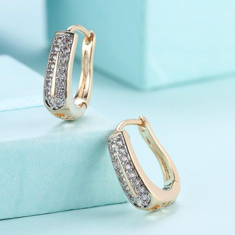 Cubic Zirconia Hoop Earrings, Nyc Jewelry, Classic Earrings, Hypoallergenic Jewelry, Trendy Earrings, Huggie Earrings, Huggies Earrings, Solid Yellow, Earring Gifts