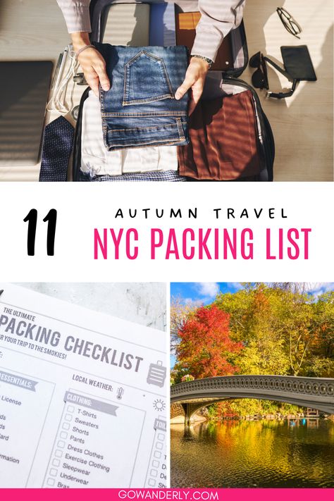 Find out the essential items to pack for a fall trip to New York City with our packing list. How To Pack For New York Fall, Upstate Ny Fall Outfit, New York Outfits Fall 2024, What To Pack For Nyc In The Fall, Packing For Nyc Fall, What To Pack For New York Fall, Nyc Packing List Fall, New York Packing List, What To Wear In New York In October