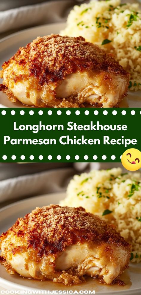 Searching for a flavorful addition to your dinner rotation? This Longhorn Steakhouse Parmesan Chicken Recipe is just the ticket. It's a quick and tasty option that makes weeknight dinners stress-free and enjoyable for all. Longhorn Parmesan Crusted Chicken, Parmesan Crusted Chicken Recipe, Crusted Chicken Recipes, Longhorn Steakhouse, Parmesan Crusted Chicken, Chicken Breast Seasoning, Parmesan Chicken, Parmesan Crusted, Crusted Chicken