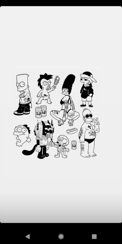 Bar Games, Classic Cartoon Characters, Line Art Tattoos, The Simpson, School Tattoo, Sketches Simple, Classic Cartoons, Old School Tattoo, Mini Tattoos