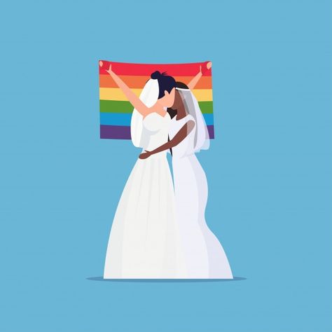 Lésbicas noivas casal mesmo sexo homosse... | Premium Vector #Freepik #vector #casamento #amor #mulher #pavilhao Lesbian Stickers, Rainbow Flag Lgbt, Wedding Concept, Female Cartoon Characters, Female Cartoon, Rainbow Flag, Family Wedding, Web Banner, Cartoon Characters