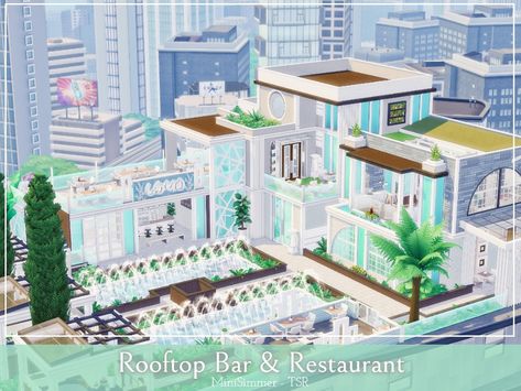 Outdoor Seats, Sims Memes, Jungle Tree, Modern Lake House, Bar And Restaurant, Jungle Adventure, Sims 4 Downloads, Rooftop Restaurant, Starter Home