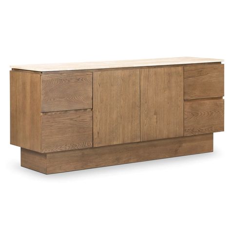 Four Hands Jaylen Sideboard – Paynes Gray Apartment Remodel, Wood Media Console, Four Hands Furniture, Mid Century Light, Spanish Modern, Cream Stone, Buffets And Sideboards, Amber Brown, Jamie Young