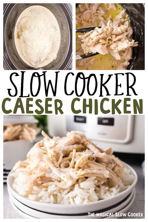 Amazing Slow Cooker Recipes, Chicken Breast Crockpot Recipes, Caesar Chicken, Crockpot Chicken Breast, The Magical Slow Cooker, Cloud Bread, Caesar Dressing, Crockpot Dishes, Chicken Slow Cooker Recipes