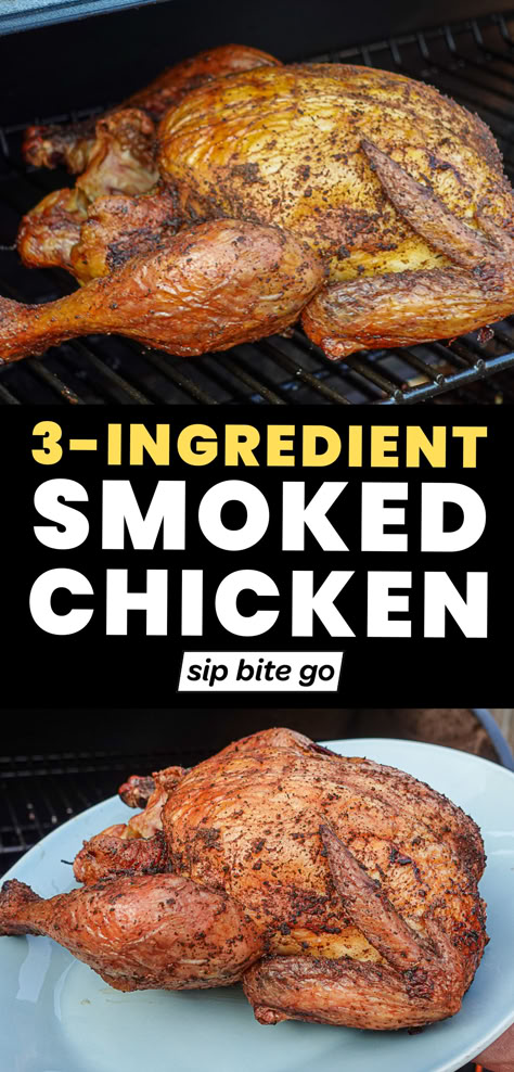 Smoked Chicken with Blackened Seasoning before and after on Traeger Pellet Grill Whole Chicken Traeger Grill, Chicken Recipes Smoker, Smoked Chicken Traeger, Pellet Grill Smoked Chicken, Trager Chicken Recipe, Electric Pellet Smoker Recipes, Pit Boss Pellet Grill Recipes Chicken, Traeger Chicken Recipes, Whole Chicken On Pellet Grill