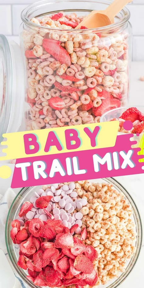 Baby Trail Mix Mickey Mouse Trail Mix Recipe, Kids Trail Mix Ideas, Kids Snack Mix, Satisfying Snacks, Trail Mix Recipes, Baby Foods, Baby Snacks, Toddler Snacks, Trail Mix