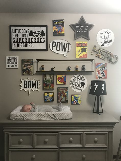 Superhero Theme Nursery, Marvel Theme Nursery, Nursery Ideas Superhero, Marvel Themed Nursery, Marvel Baby Nursery, Spider Man Nursery, Superhero Nursery Ideas, Marvel Nursery Ideas, Superhero Nursery Baby Boy