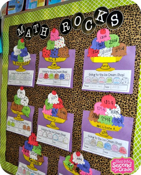 Step into 2nd Grade with Mrs. Lemons: Open House 2015 Maths Wall, Chocolate Fever, Cute School Stuff, Clean Classroom, Amy Lemons, Math Wall, Data Notebooks, 2nd Grade Activities, Money Activities