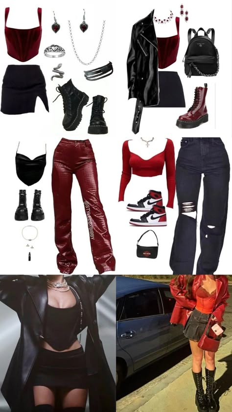 Aries Lilith Outfits, Lilith In Aquarius Outfits, Femme Fetal Outfits, Aries Inspired Outfits, Aries Venus Aesthetic Style, Sag Rising Outfits, Edgy Valentines Outfit, Scorpio In Venus Style, Pisces Rising Aesthetic Outfits