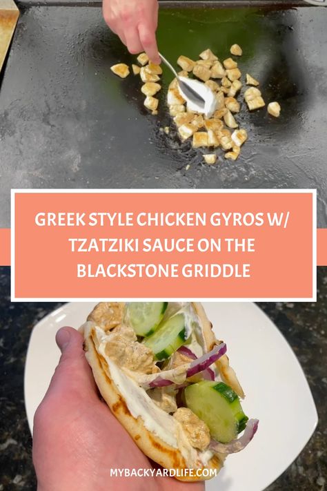 Experience the mouthwatering taste of Greece with our irresistible recipe for Greek-Style Chicken Gyros cooked on a sizzling Blackstone Griddle. This dish is not only incredibly simple to make, but its flavors are simply divine. Say goodbye to the stress of making your own Tzatziki sauce from scratch – we recommend trying Hannah's Organic Tzatziki Greek for an authentic and delightful experience. Elevate your cooking game and transport yourself to the Mediterranean with this delectable dish! Blackstone Chicken Gyros, Blackstone Gyros, Chicken Gyros With Tzatziki Sauce, Griddle Chicken, Gyros With Tzatziki Sauce, Greek Style Chicken, Blackstone Recipes, Greek Chicken Recipes, Chicken Teriyaki Recipe