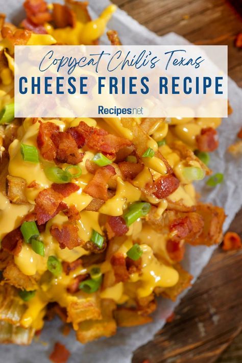 Indulge in food cravings with our Copycat Chili’s Texas Cheese Fries recipe! Perfect for fans of copycat restaurant recipes, this dish brings restaurant food to your home. Learn to make fries from scratch and enjoy fries homemade like never before. Pair them with a delicious cheese dip for the ultimate snack. Go to Recipes.net and recreate this tasty treat today! Texas Cheese Fries Recipe, Chili's Texas Cheese Fries, Chili Fries Recipe, Texas Cheese Fries, Chili Cheese Fries Recipe, Copycat Chili, Fries Homemade, Cheese Fries Recipe, Fries Cheese