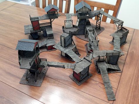 Mordheim shanty town Dnd Diy, Dnd Terrain, Dnd Crafts, Shanty Town, Diy Table Top, Scatter Terrain, Warhammer Terrain, 40k Terrain, Game Terrain