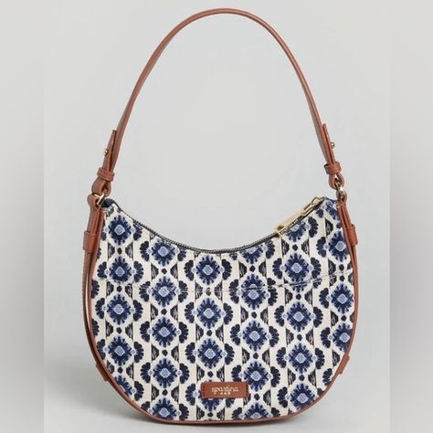 Spartina 449 Zip Hobo Marsh Boardwalk bag Rattan Handbags, Spartina 449, Blue And White Style, Leather Hobo Bag, Mid Size, Hobo Handbags, Satchel Handbags, Magnetic Clasp, Black Handbags