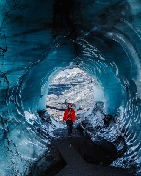 Katla volcano 🌋 located in the southern highlands, near the town Vík is one of the biggest active volcanoes in Iceland! 🇮🇸 We went on a tour with @arcticadventures to explore its ice caves 🧊❄️ and our experience was incredible! 🤩 We started our tour in the town of Vík (you could also choose to start from Reykjavik) and drove towards this majestic volcano with a superjeep!…which by the way was an experience on its own 😎 After we’ve arrived we’ve put on crampons to walk on ice easier and sa... Ice Cave Iceland, Iceland Volcano, Vik Iceland, Iceland Summer, Iceland Trip, Ice Caves, Cave Tours, Iceland Reykjavik, Reykjavik Iceland