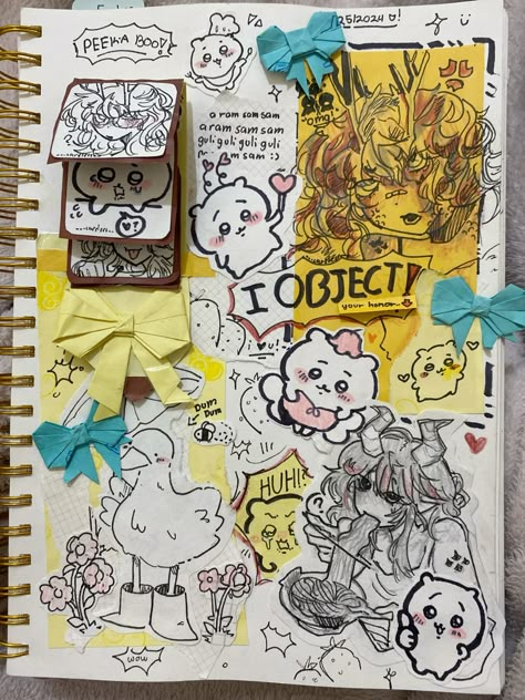 Sketchbook scrappoppo thinggg Thick Sketch Book Ideas, What Sketchbook To Buy, Sketchbook Cover Ideas Collage, How To Decorate A Sketchbook Page, Junk Sketchbook Ideas, Customized Sketchbook Cover, Collage Sketchbook Cover, Interesting Sketchbook Ideas, Filling Sketchbook Ideas