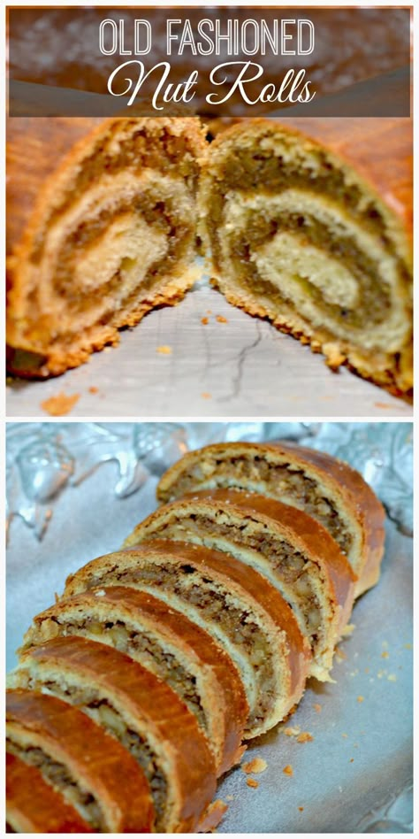 Old Fashioned Nut Roll Recipe Hungarian Baking Recipes, Sweet Crescent Roll Recipes, Old Fashioned Nut Roll Recipe, Nut Roll Recipe, Nut Roll, Slovak Recipes, Nut Rolls, Polish Food, Ukrainian Recipes