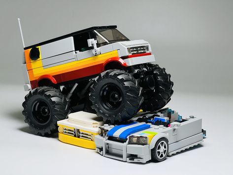 Ford Econoline monster truck | HCKP13 | Flickr Lego Monster Truck, Lego Garage, Japanese Graffiti, Lego 3d, Lego Monster, Shelby Daytona Coupe, Lego Build Ideas, Shelby Daytona, Gigi 2