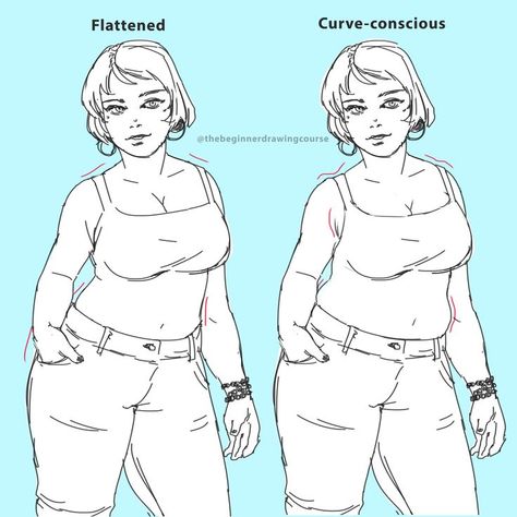 Drawing Reference Body Types, Body Positive Drawing Reference, Drawing Bigger Body Types, Men Body Types Drawing Reference, Bigger Character Design, Mom Bod Reference, Different Bodies Drawing, Cubby Body Drawing, Chunky Body Type Drawing