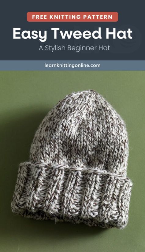 Hat Patterns To Knit Free, Free Knitting Beanie Hat Patterns, Chunky Toque Knitting Pattern, Man’s Knitted Hat Pattern, Toque Patterns Free, Knitted Hats Adults, Mens Knitted Toque Free Pattern, Free Mens Knit Hat Patterns, Wool Ease Knit Hat Pattern Free