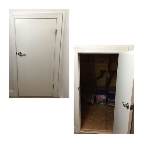 Attic Access Door In Wall Diy, Insulating An Attic Door, Attic Door Insulation, Stair Door, Attic Access Door, 1900 House, Attic Door, Bilco Doors, Attic Renovation Ideas