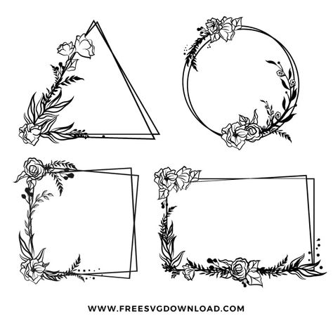 Free Wreath Svg Files, Free Svg Wreath, Wreath Svg Free Cricut, Free Floral Svg, Frame Svg Free, Wreath Svg Free, Free Cricut Downloads Svg, Flower Svg Free, Floral Wreath Svg Free