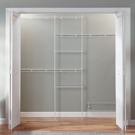 Arrives by Tue, Oct 19 Buy Closetmaid Closet Organizer Kit with Wire Shoe Shelf, 5' to 8', White at Walmart.com Closet Drawer System, Closet Organizer Kits, Closet Maid, Wire Closet Shelving, Organiser Son Dressing, Closet Planning, Closet Kits, White Closet, Closet Renovation