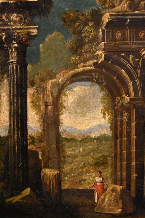 Ruins Landscape, Greek Paintings, 18th Century Paintings, Roma Italy, Arte Van Gogh, Historical Painting, Architecture Painting, Classic Paintings, Old Paintings