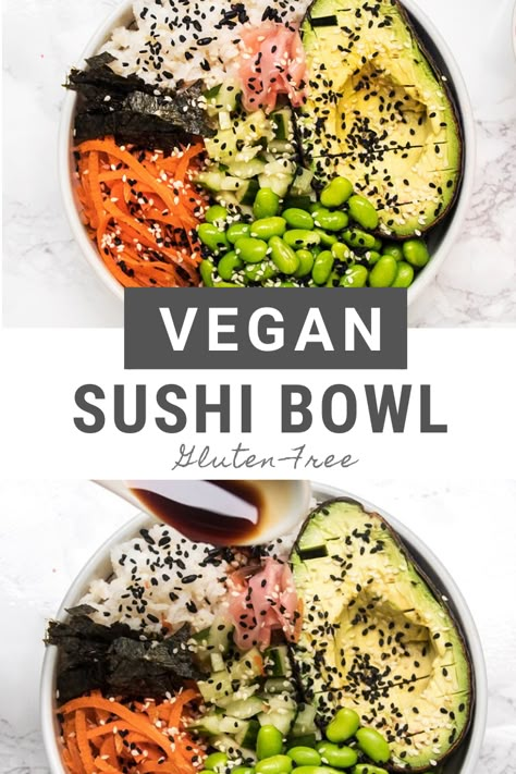 Vegan Spicy Mayo, Noodle Replacement, Vegan Sushi Bowl, Vegan Bowl Recipes, Ginger Baby, Vegetarian Sushi, Healthy Vegan Dinner, Vegan Buddha Bowl, Sushi Bowl