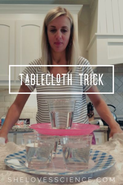 The Tablecloth Trick Laws Of Motion, Food Stains, The One Where, Plastic Tablecloth, Plastic Plates, Plastic Cups, Glass Dishes, Tablecloths, A Thing