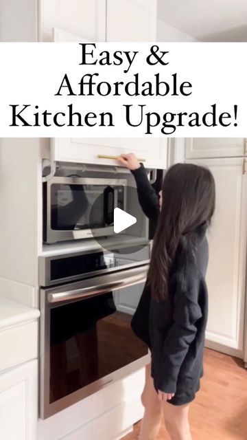 Gina + Jason | DIY & Design on Instagram: "HOW TO MAKE AN APPLIANCE GARAGE  ✨DIY to SAVE✨  As promised and by high demand from my previous reel, here is the step by step How to DIY an Appliance Garage video!   An appliance garage, whether it’s for a microwave or other small appliances, is a great way to upgrade your kitchen on a budget.   As you can see from the before picture in the reel, we needed to purchase and remodel our oven/microwave section of our kitchen. We are the type of people who fully do our research and we looked into the different options to fill in the hole. We considered a built in double microwave/oven set and trim kit however they were both very costly.  The cheapest option was for us to buy a single wall oven and build this appliance garage above it for our microwave Wall Oven Single, Double Oven In Small Kitchen, Above Wall Oven Storage, In Wall Oven And Microwave, Kitchen With Oven And Microwave On Wall, Build In Oven Kitchen, Kitchen Design With Double Wall Oven, Appliance Garage Microwave, Appliance Garage Kitchen Cabinet