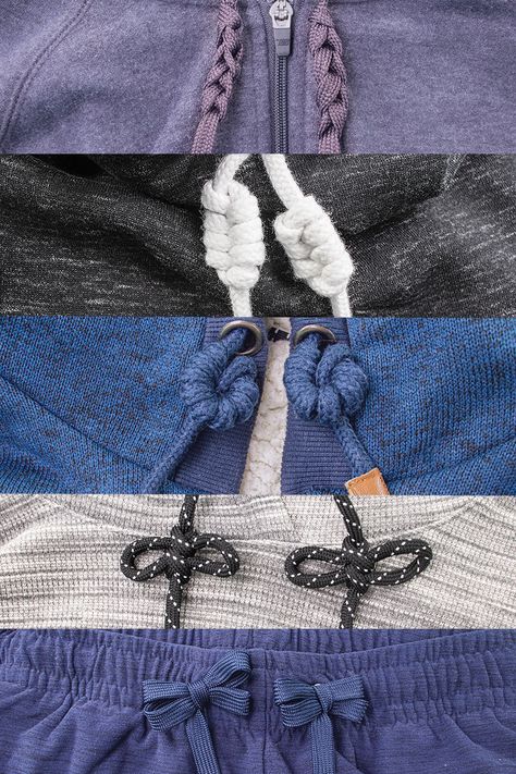 Ways To Tie Sweatshirt Laces, Knot Tying For Hoodies, How To Tie Joggers Knot, Knots For Sweatshirt Ties, Cool Ways To Tie Hoodie Laces, Tying Sweatshirt Ties, Sweatshirt Tie Knots, Tie Sweatshirt Strings, Sweatshirt String Ties