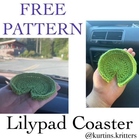 Frogspotting | Hi Everyone! I came up with this Crochet lilypad Coaster Crochet Lilypad, Cottagecore Crochet Pattern, Crochet Lily Pad, Crochet Coasters Free Pattern, Crochet Frog, Unpopular Opinion, Cup Coaster, Crochet Coasters, Quiet Time