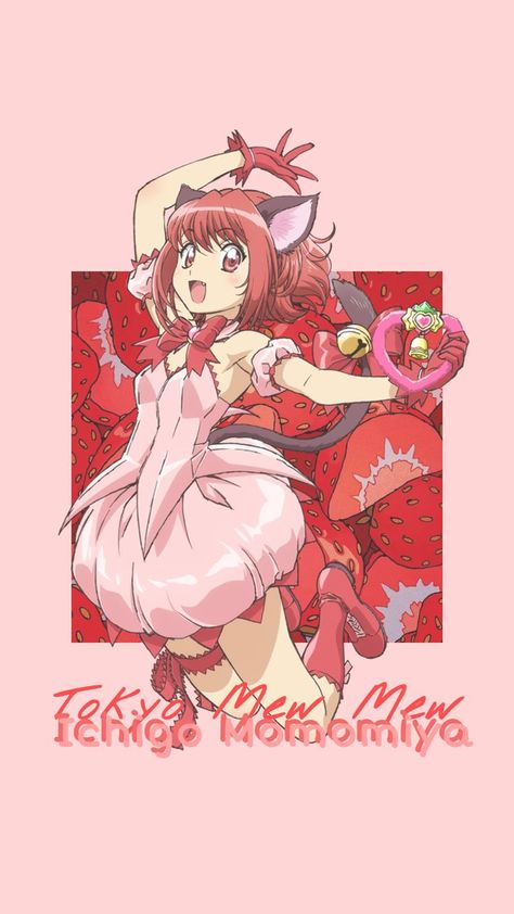 Mew Ichigo Wallpaper, Mew Mew Power Wallpaper, Tokyo Mew Mew Aesthetic, Tokyo Mew Mew Wallpaper, Tokyo Mew Mew Pfp, Mew Aesthetic, Ichigo Tokyo Mew Mew, Momomiya Ichigo, Ichigo Momomiya