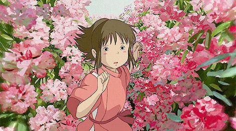 Pink Studio Ghibli, Art Studio Ghibli, Japanese Town, Pink Studio, Studio Ghibli Background, Supernatural Beings, Flowers Gif, Studio Ghibli Art, Ghibli Art