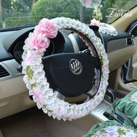 Best Car Seat Covers, Girly Car Accessories, Car Deco, Cars Accessories, Girly Car, Car Steering Wheel Cover, Car Steering Wheel, Romantic Lace, S Car