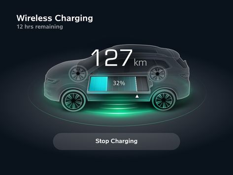 EV Wireless Charging by Alex Wang Car App, Car Banner, Car Ui, Electric Car Charging, Ev Charging Stations, Dashboard Ui, Game Interface, Kid Friendly Trips, Car Dashboard