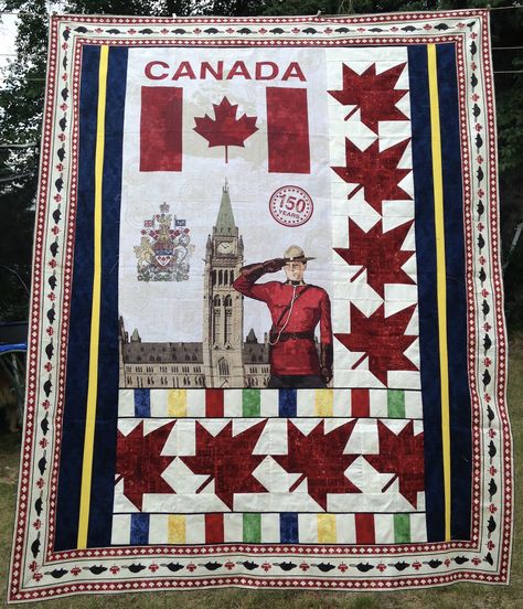 Canada quilt; RCMP quilt; Mountie Rcmp Quilt, Qov Quilts, Leaf Quilts, Canadian Decor, Quilts Canada, Canadian Quilts, Oh Canada, French Canadian, Quilt Squares