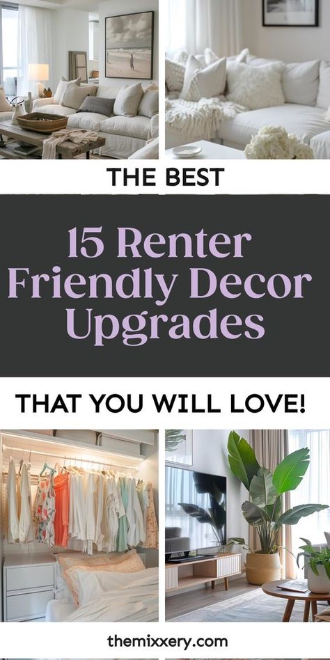 Rent Hacks, Small Bedroom Closet Organization, Rental Friendly Diy, Diy Renter Friendly, Bedroom Closet Organization Ideas, Small Bedroom Closet, Tv Mount Ideas, Renter Friendly Diy, Renter Friendly Upgrades