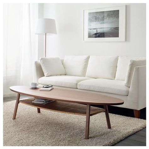 Stockholm Coffee Table, Stockholm Ikea, Ikea Coffee Table, Ikea Stockholm, Coffee Table With Shelf, Oval Coffee Tables, Walnut Coffee Table, Wooden Coffee Table, Apartment Inspiration